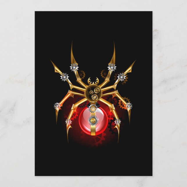Steampunk spider på svart meny (Framsida)