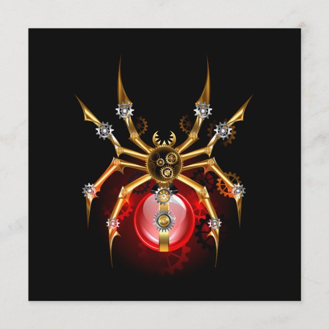 Steampunk spider på svart meny (Framsida)