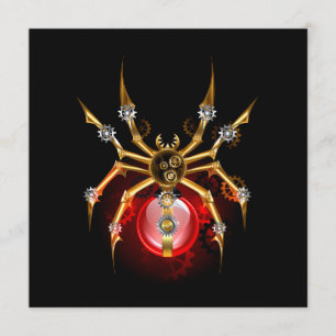 Steampunk spider på svart meny