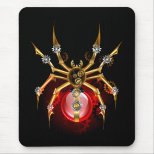 Steampunk spider på svart musmatta