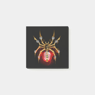 Steampunk spider på svart post-it block