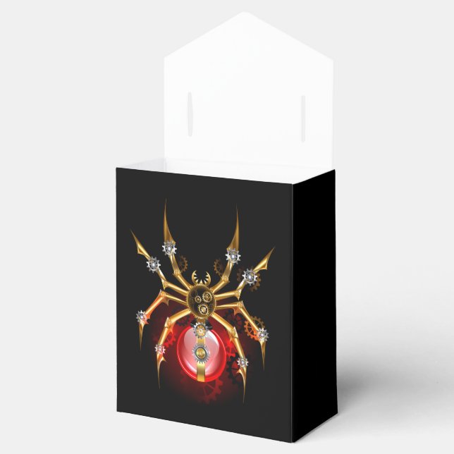 Steampunk spider på svart presentaskar (Öppnad)