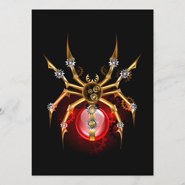Steampunk spider på svart program (Framsida)