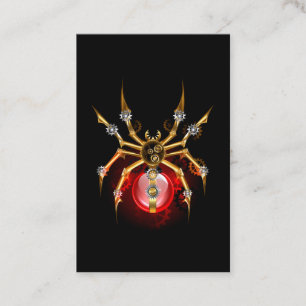 Steampunk spider på svart rabattkort