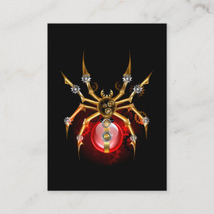 Steampunk spider på svart rabattkort