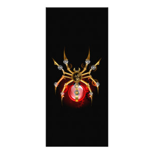 Steampunk spider på svart reklamkort
