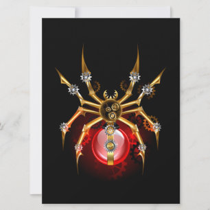 Steampunk spider på svart spara datumet