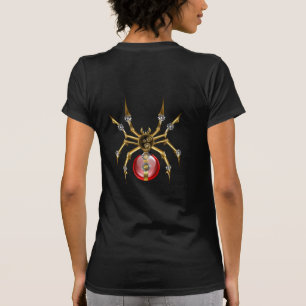 Steampunk spider på svart t shirt