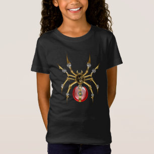 Steampunk spider på svart t shirt
