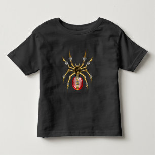 Steampunk spider på svart t shirt
