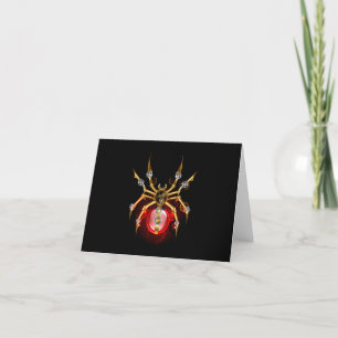 Steampunk spider på svart tack kort