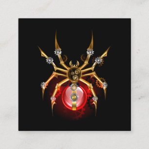 Steampunk spider på svart tilläggskort