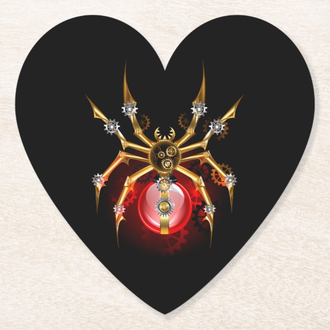 Steampunk spider på svart underlägg papper (Framsida)