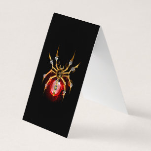 Steampunk spider på svart visitkort