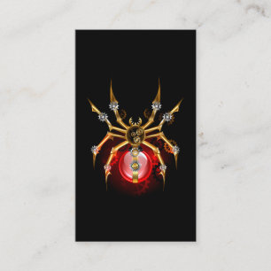 Steampunk spider på svart visitkort