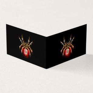 Steampunk spider på svart visitkort