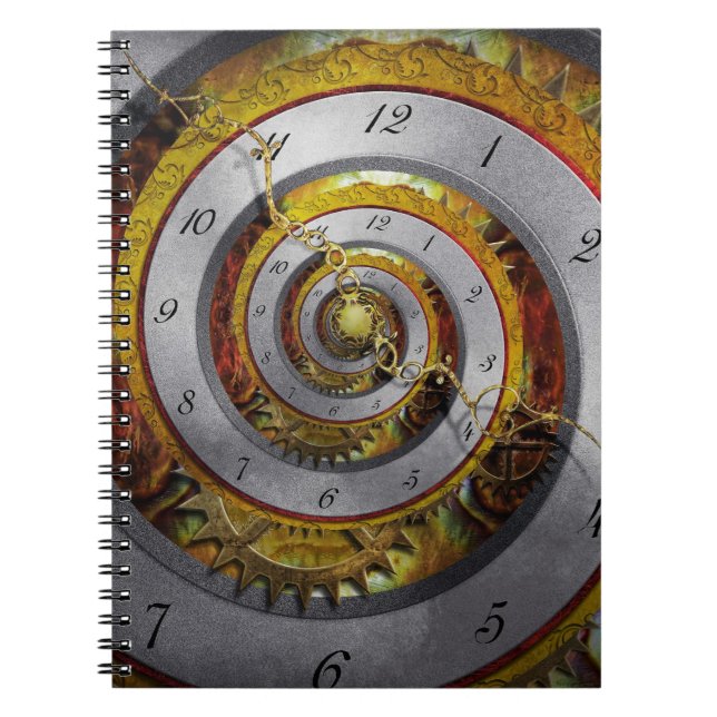 Steampunk - spiral - oändlig tid anteckningsbok med spiral (Framsidan)