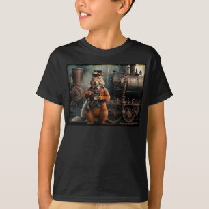 Steampunk Squirrel och Tåg T Shirt