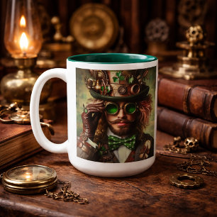 Steampunk St. Patrick Två-Tonad Mugg
