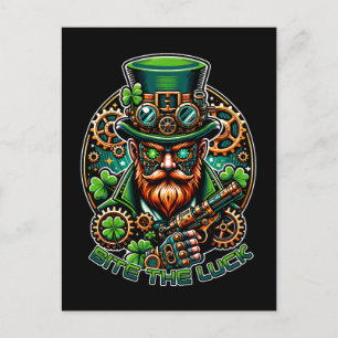 Steampunk St. Patrick's Day Leprechaun Vykort