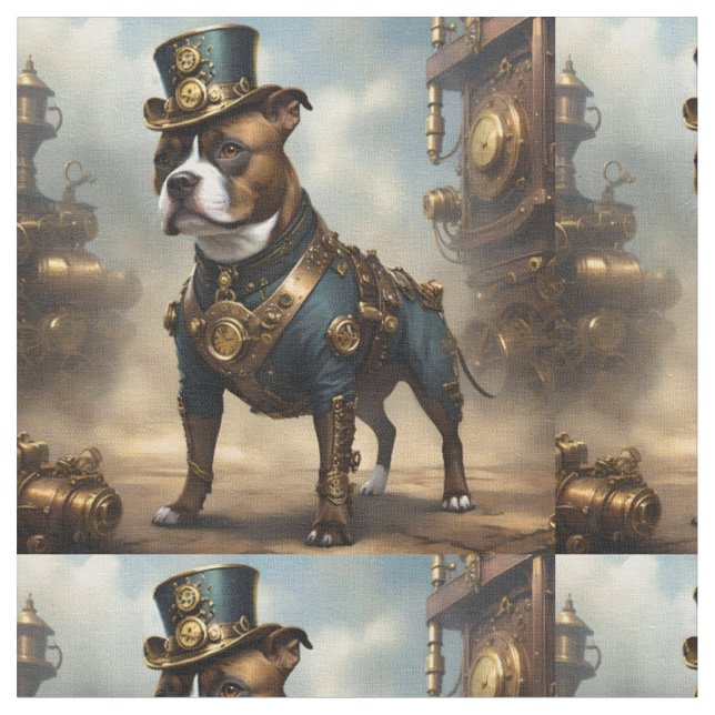 Steampunk Staffordshire Bull Terrier, Tyg (Närbild)