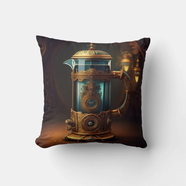 Steampunk Stil Fransk Press Kudde (Framsida)