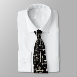 Steampunk stil nyckel mönster slips