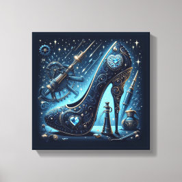 Steampunk Stil Stiletto High Heel Canvastryck