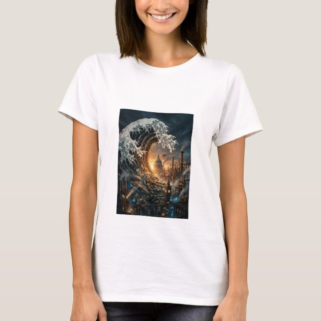 Steampunk Stora Vågen i London - Dam-T-Shirt T Shirt (Framsida)