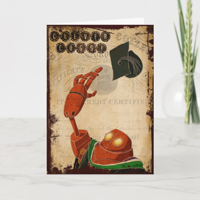Steampunk Studenten Card Kort (Framsida)