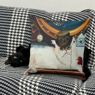 Steampunk Submarine Cat Tea Kudde