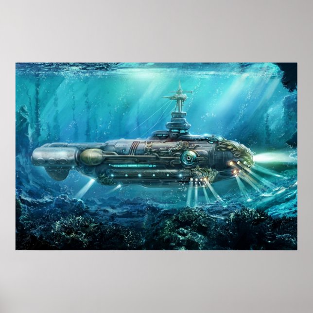 Steampunk Submarine Poster (Framsidan)