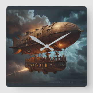 Steampunk Submersible Ocean-liner Fyrkantig Klocka