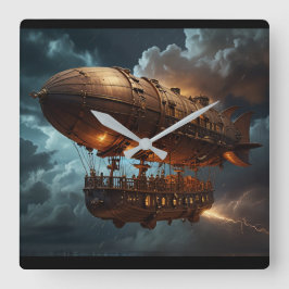 Steampunk Submersible Ocean-liner Fyrkantig Klocka