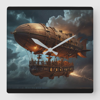 Steampunk Submersible Ocean-liner Fyrkantig Klocka