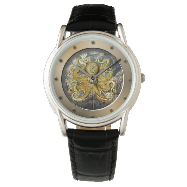 Steampunk Subsea Porthole Octopus Armbandsur (Framsida)