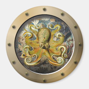 Steampunk Subsea Porthole Octopus Magnet
