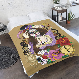 Steampunk Sugar Skull Fleecefilt