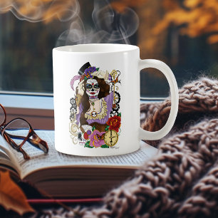 Steampunk Sugar Skull Kaffemugg