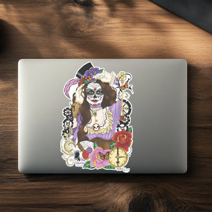 Steampunk Sugar Skull Klistermärken