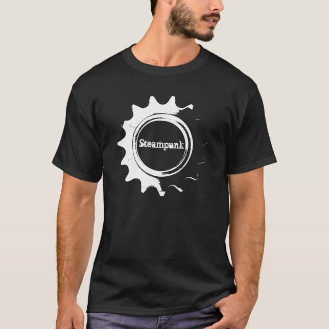 Steampunk svart tee shirt (Framsida)
