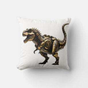 Steampunk T-Rex Mech – Mässings Dino Odjur Kudde