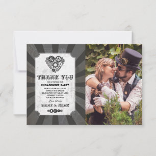 Steampunk Tack Heart Photo Inbjudningar