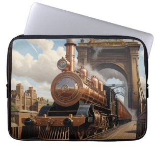 Steampunk Tåg Lämnande London Laptop Fodral