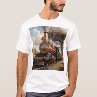 Steampunk Tåg Lämnande London T Shirt