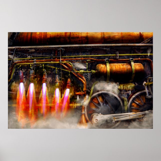 Steampunk - Tåg - Super-expressen Poster (Framsidan)