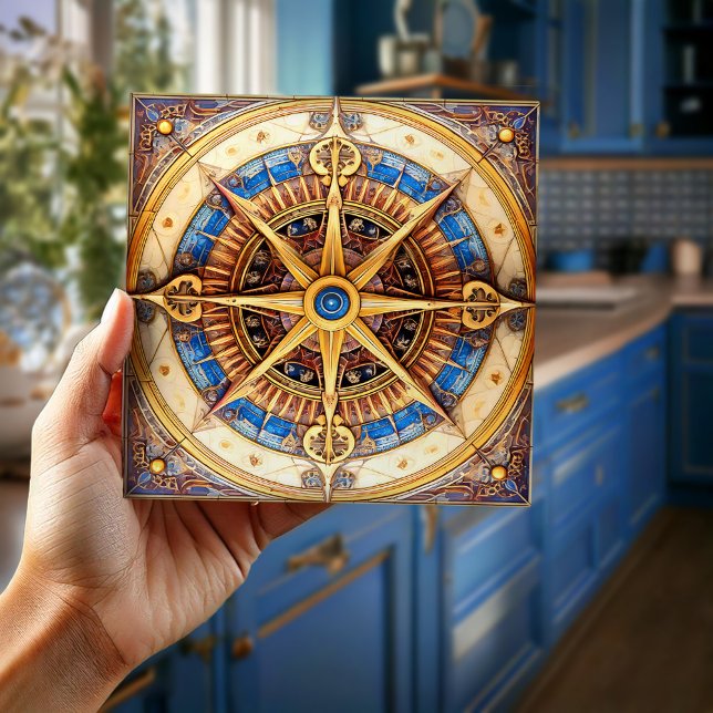 Steampunk Tarot Star Mönster#1 ID1081 Kakelplatta (Skapare uppladdad)