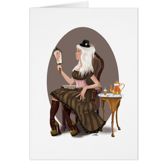 Steampunk Tea Hälsningskort (Framsidan)