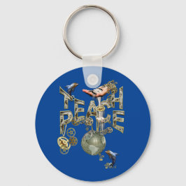 Steampunk Teach peace T-Shirt Truckerkeps Nyckelring