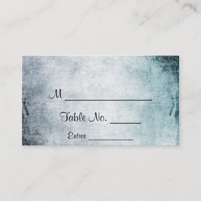 Steampunk Teal Heart Bröllop ortskort Placeringskort (Framsida)